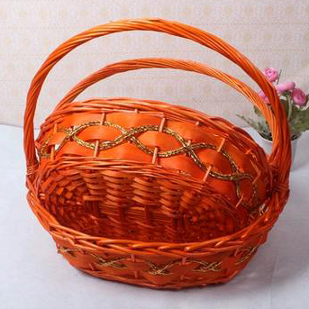Handwoven wicker baskets made from natural willow